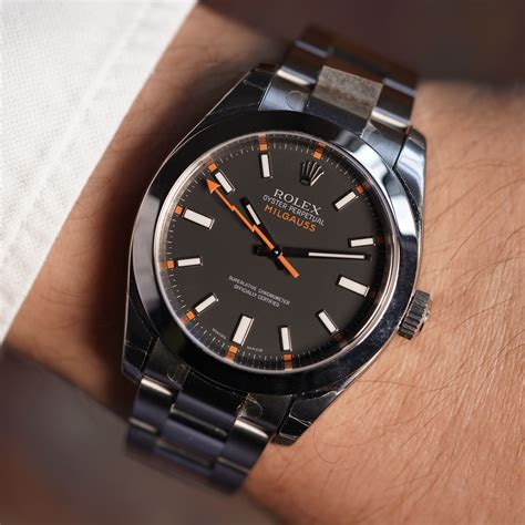 vintage rolex milgauss black dial.